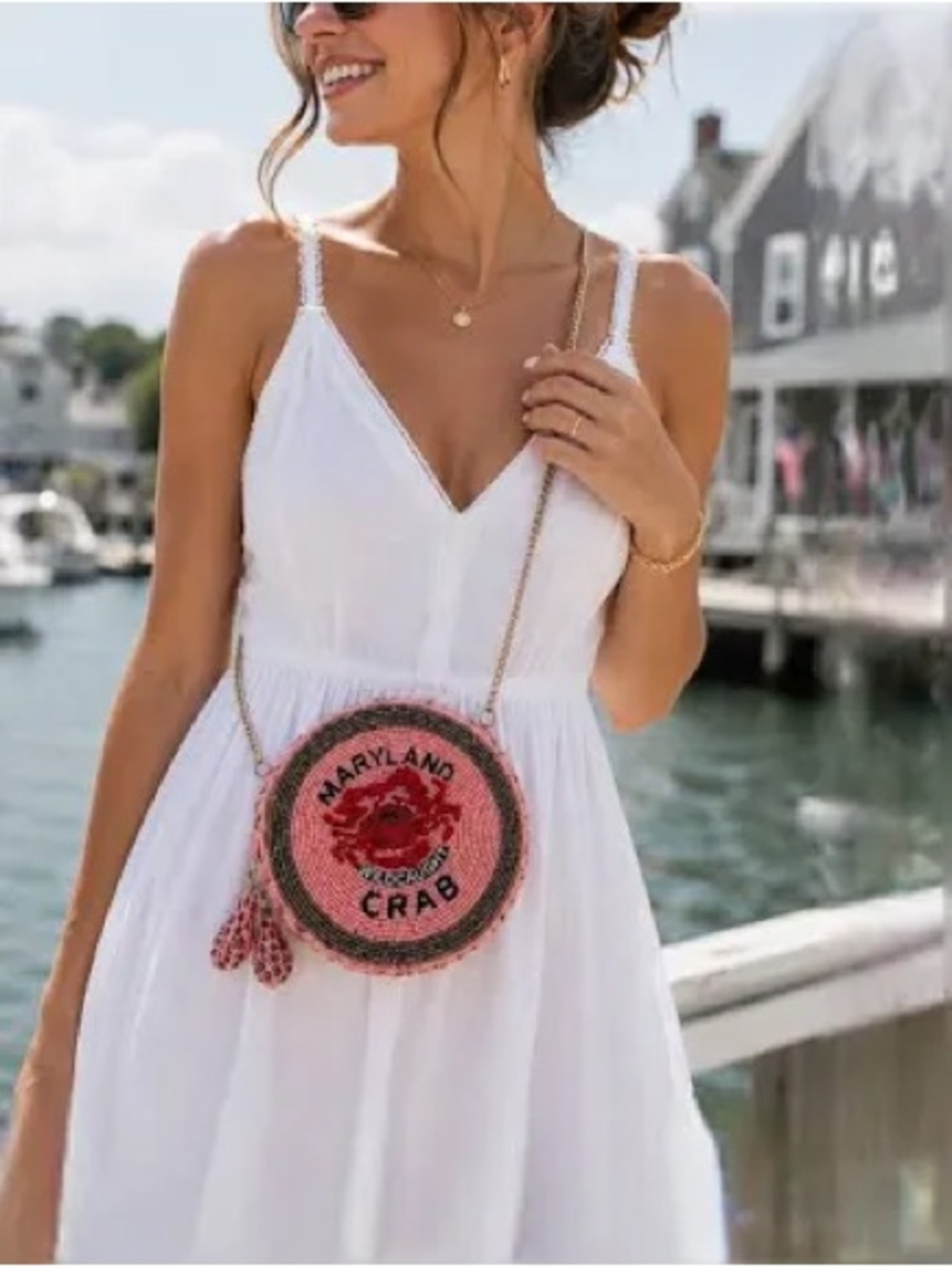 Maryland Crab Round Crossbody Bag - Pink